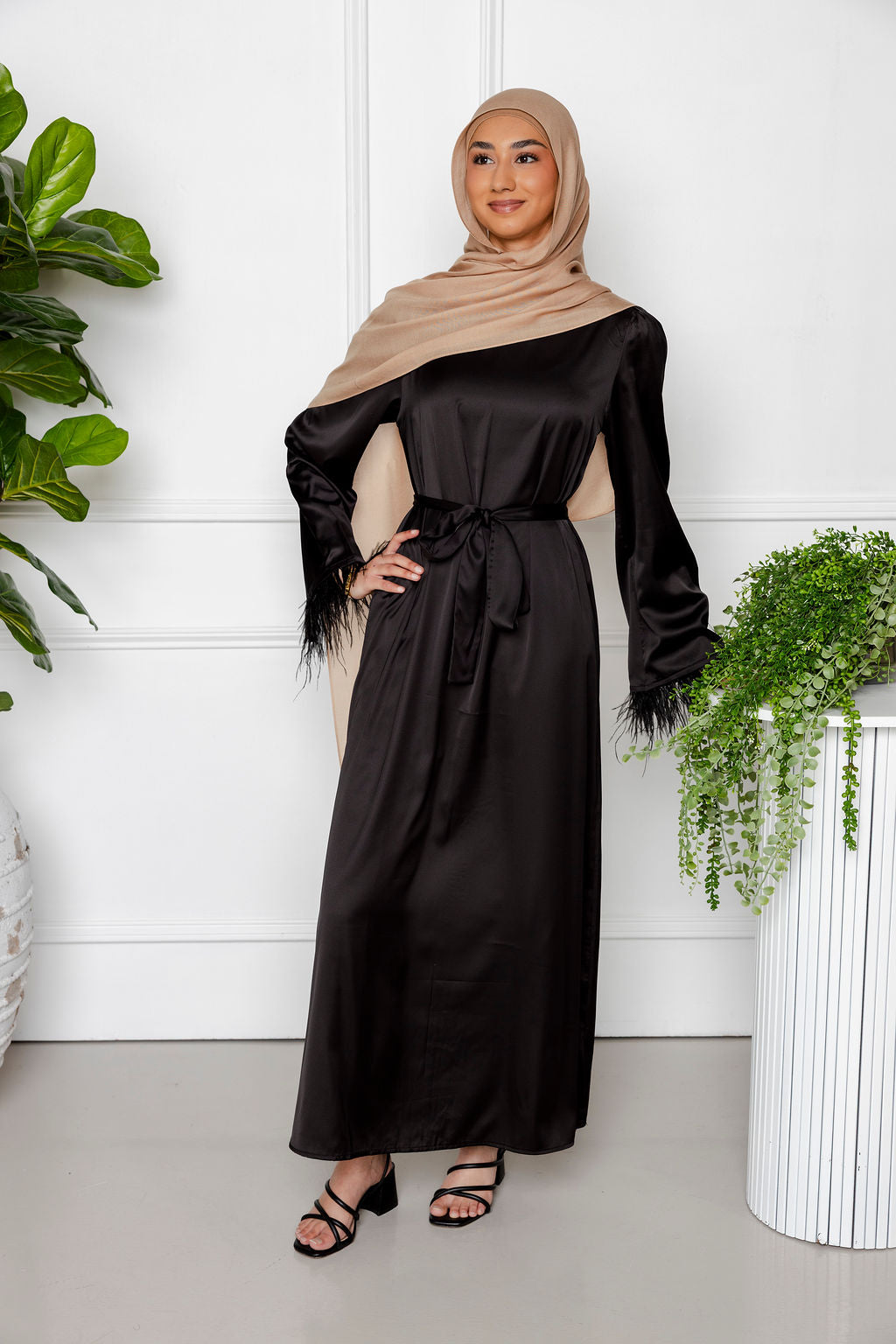 Maryam Satin Dress - Black