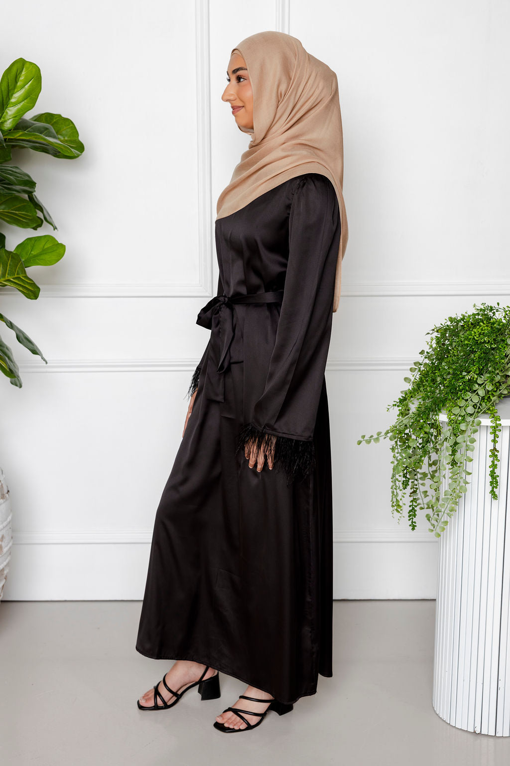 Maryam Satin Dress - Black