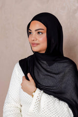 Midnight Black - Modal Hijab Set with Matching Under Cap