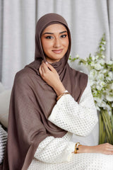 Coffee - Modal Hijab Set with Matching Under Cap