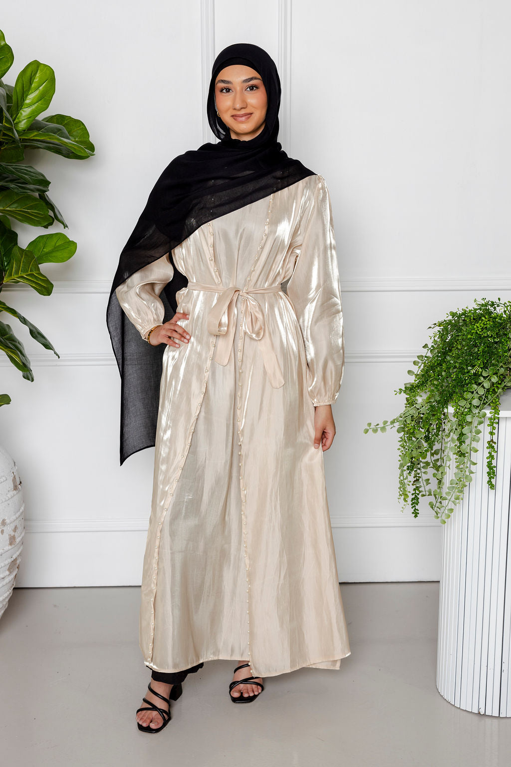 Aaliyah Abaya Set - Cream