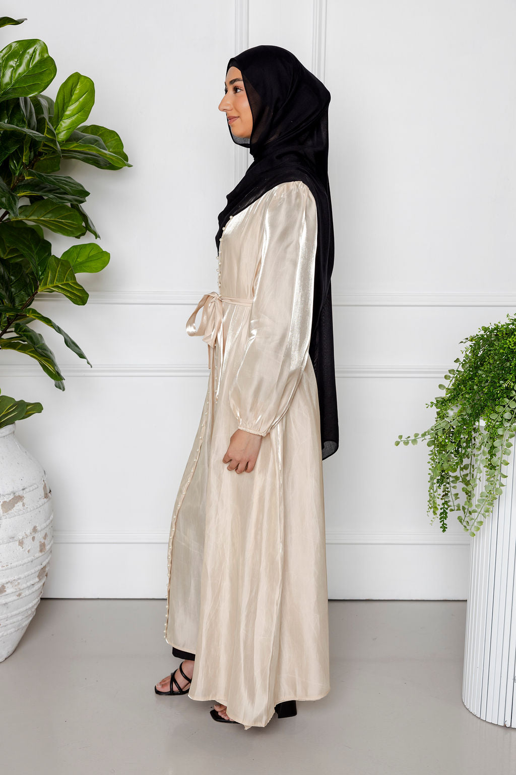 Aaliyah Abaya Set - Cream