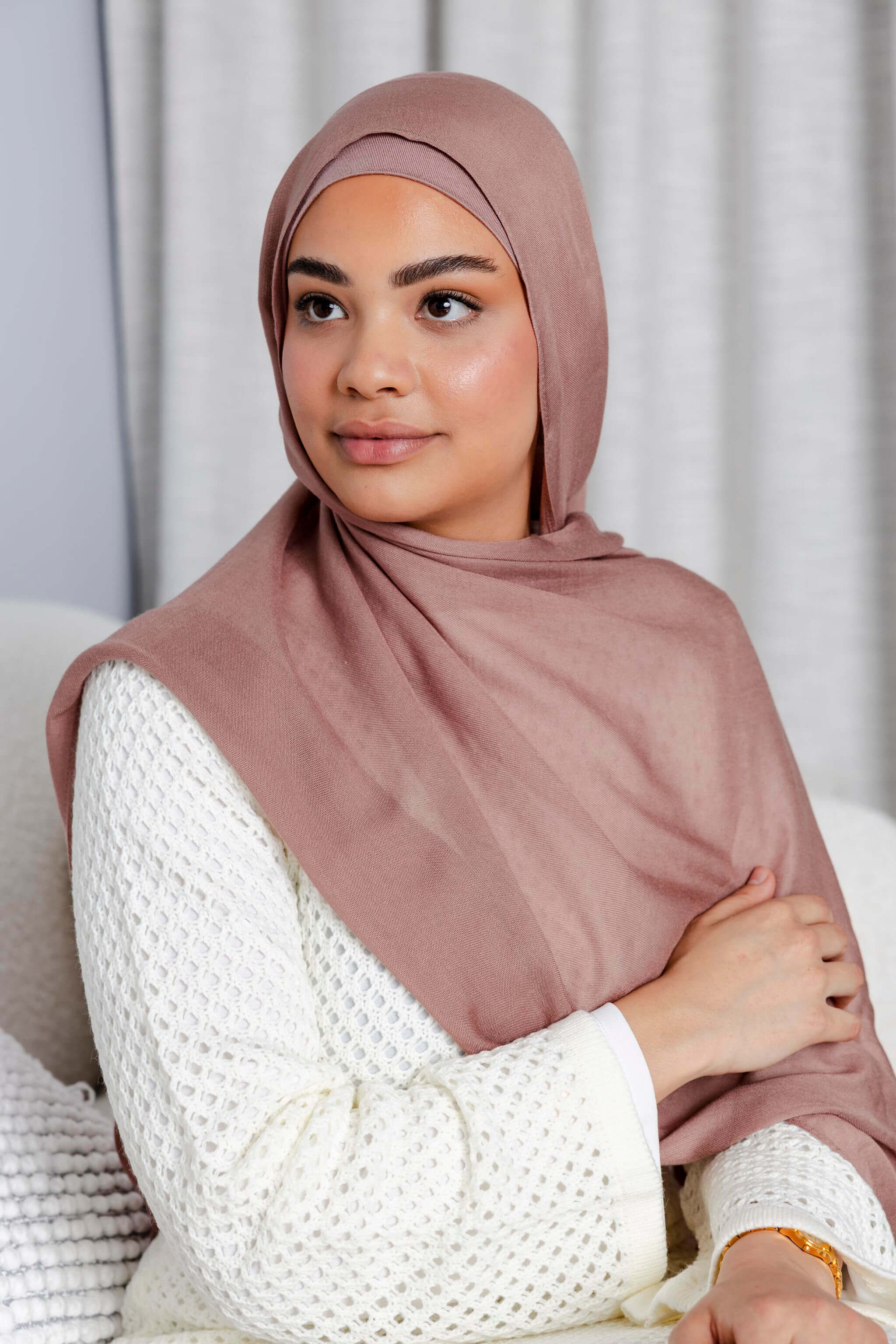Dusty Rose - Modal Hijab Set with Matching Under Cap