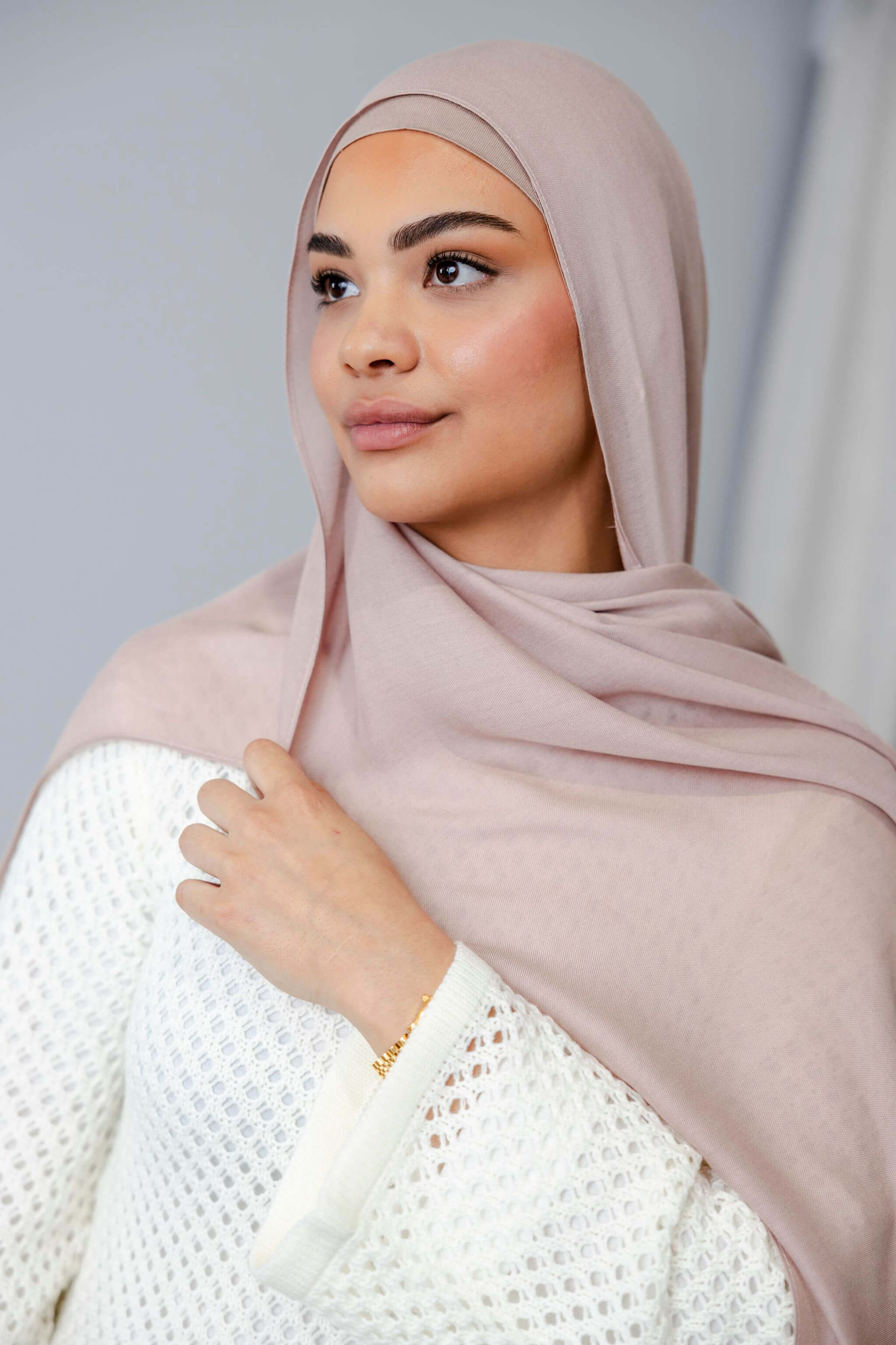 Pale Pink – Modal Hijab Set with Matching Under Cap