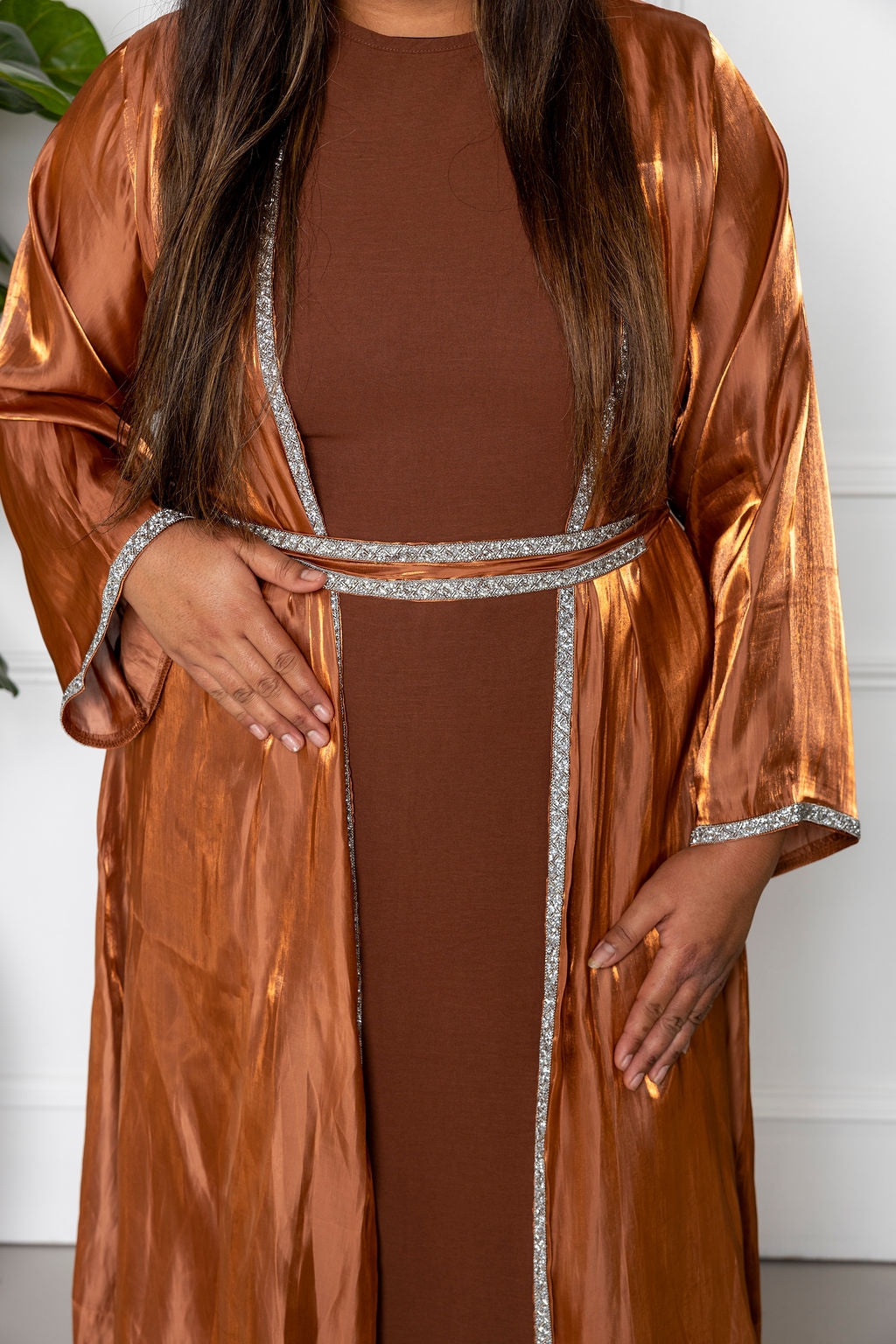 Fatima Abaya Set - Brown