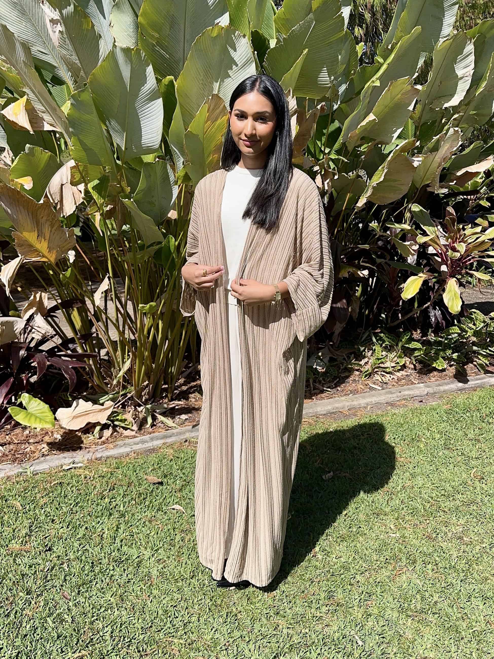 Crochet Style Cardigan - Brown
