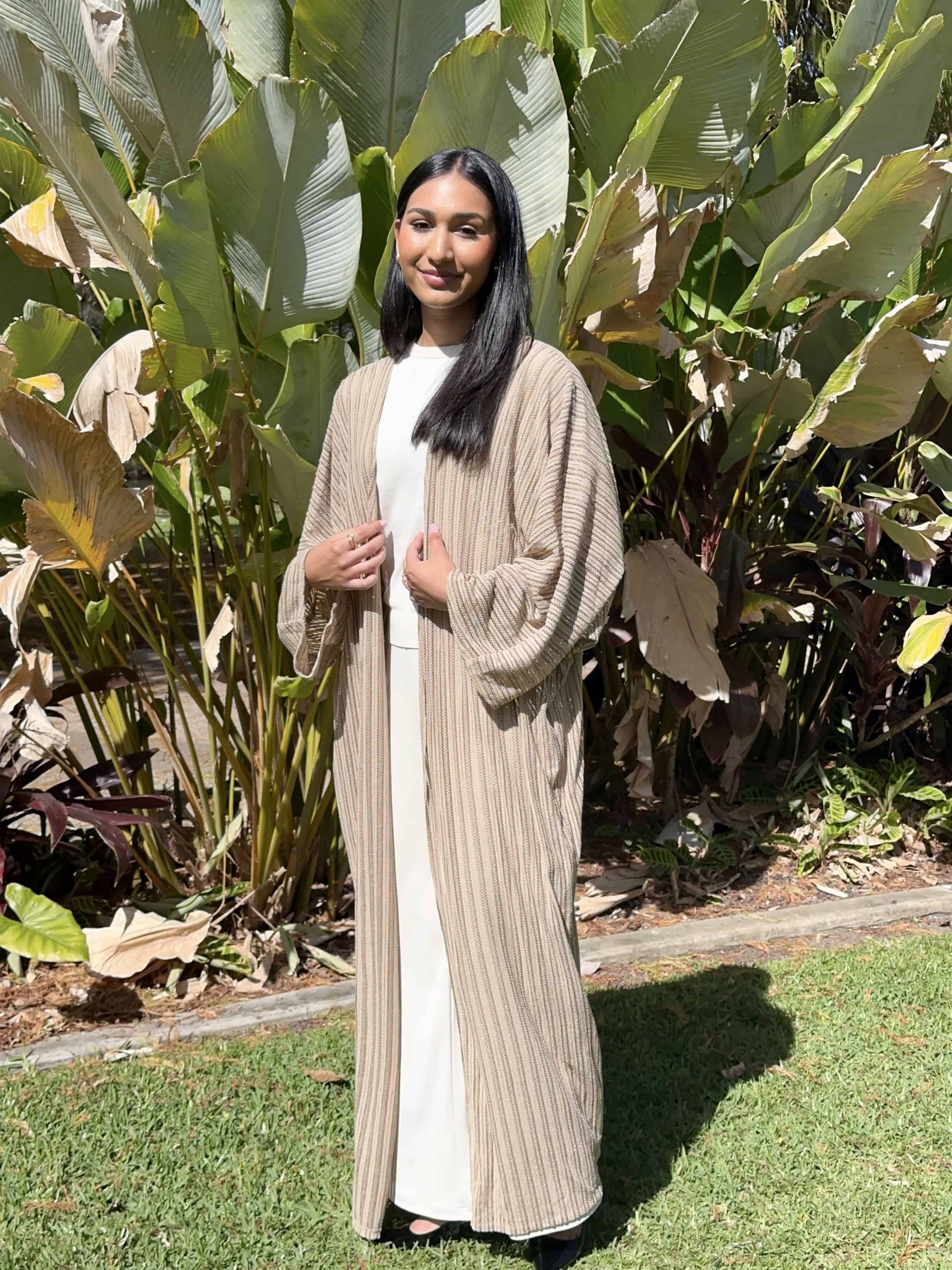 Crochet Style Cardigan - Brown