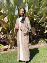 Crochet Style Cardigan - Brown