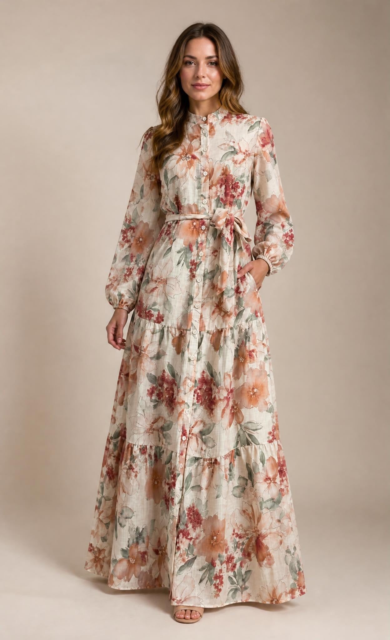 Floral Button-Down Maxi Dress