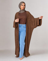 Crochet Style Cardigan - Chocolate