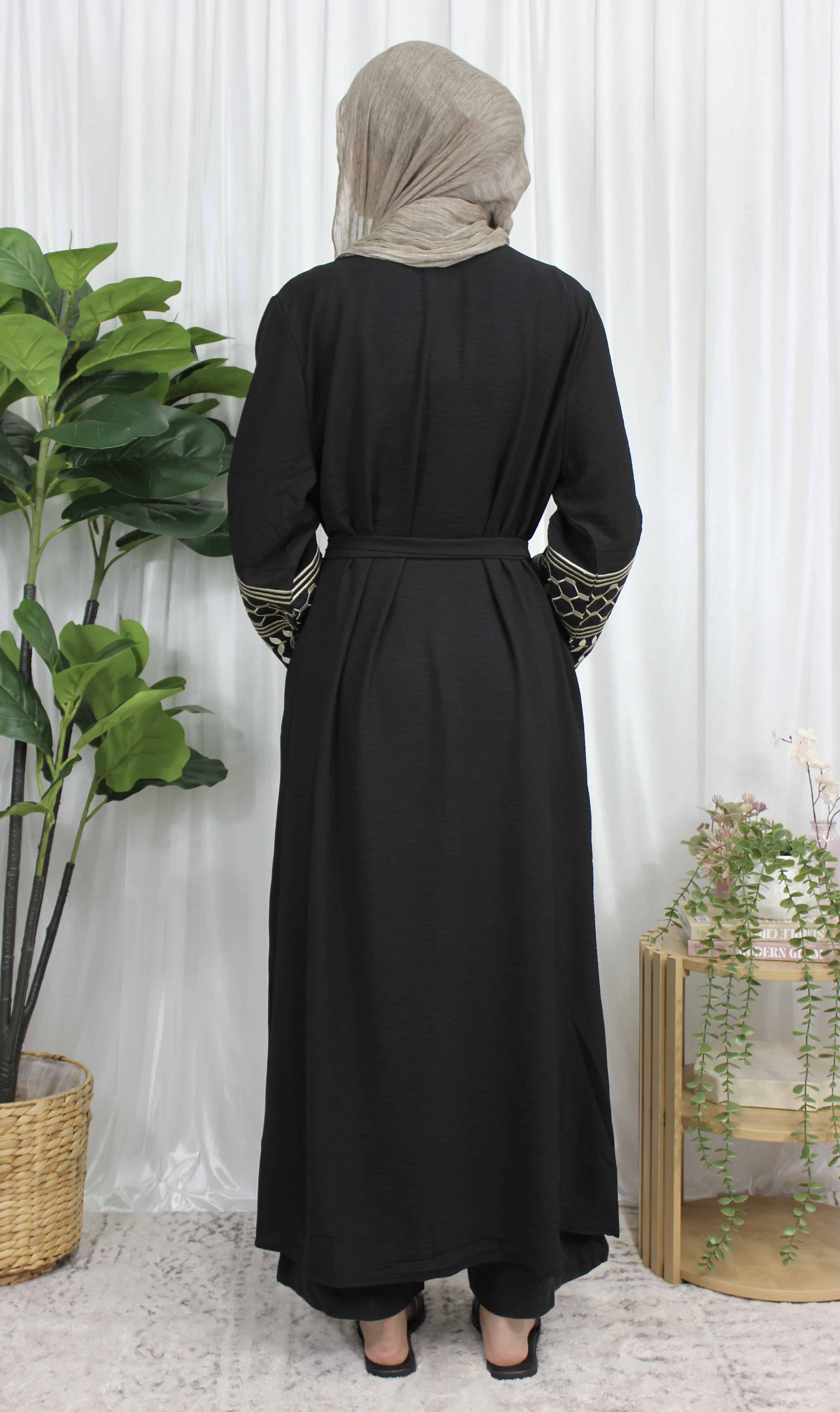 Keffiyeh Abaya - Black