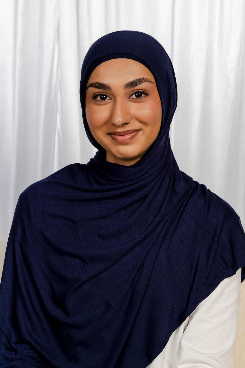Navy Jersey Hijab Set with Matching Under Cap