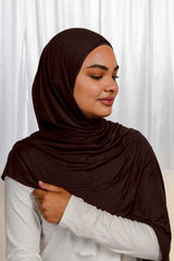 Chocolate Jersey Hijab Set with Matching Under Cap