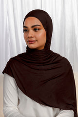 Chocolate Jersey Hijab Set with Matching Under Cap