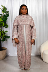 Dark Pink Pashmina Abaya Set