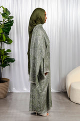 Green Pashmina Abaya Set
