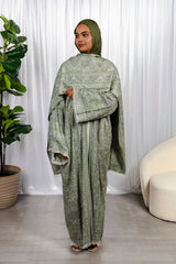Green Pashmina Abaya Set