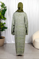 Green Pashmina Abaya Set
