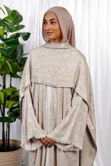 Pink Pashmina Abaya Set