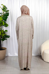 Pink Pashmina Abaya Set