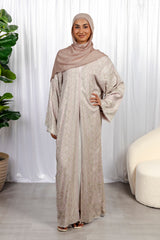 Pink Pashmina Abaya Set