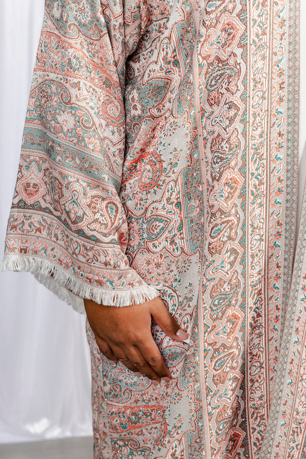 Red Pashmina Abaya Set