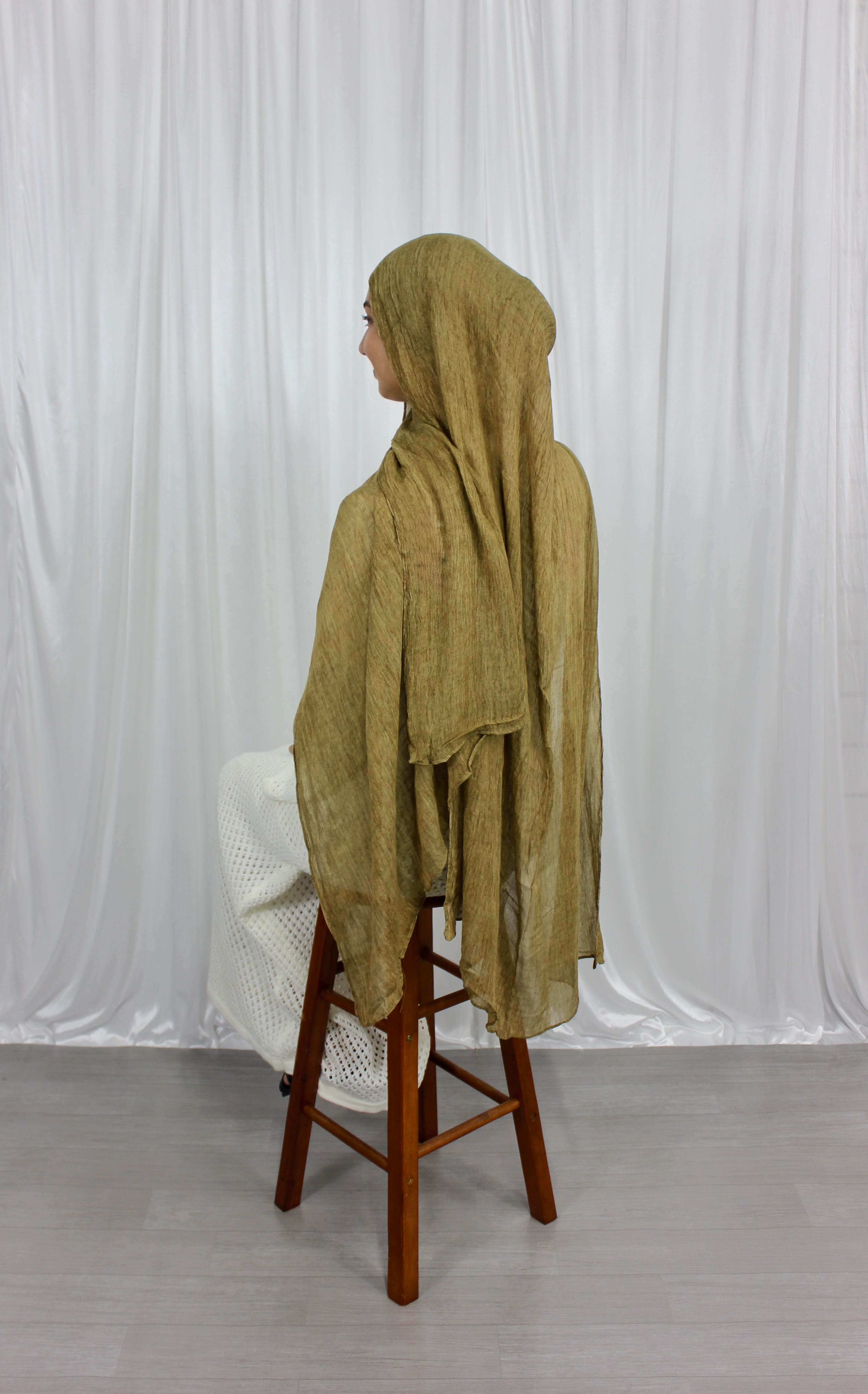 Khaki Crinkle Hijab