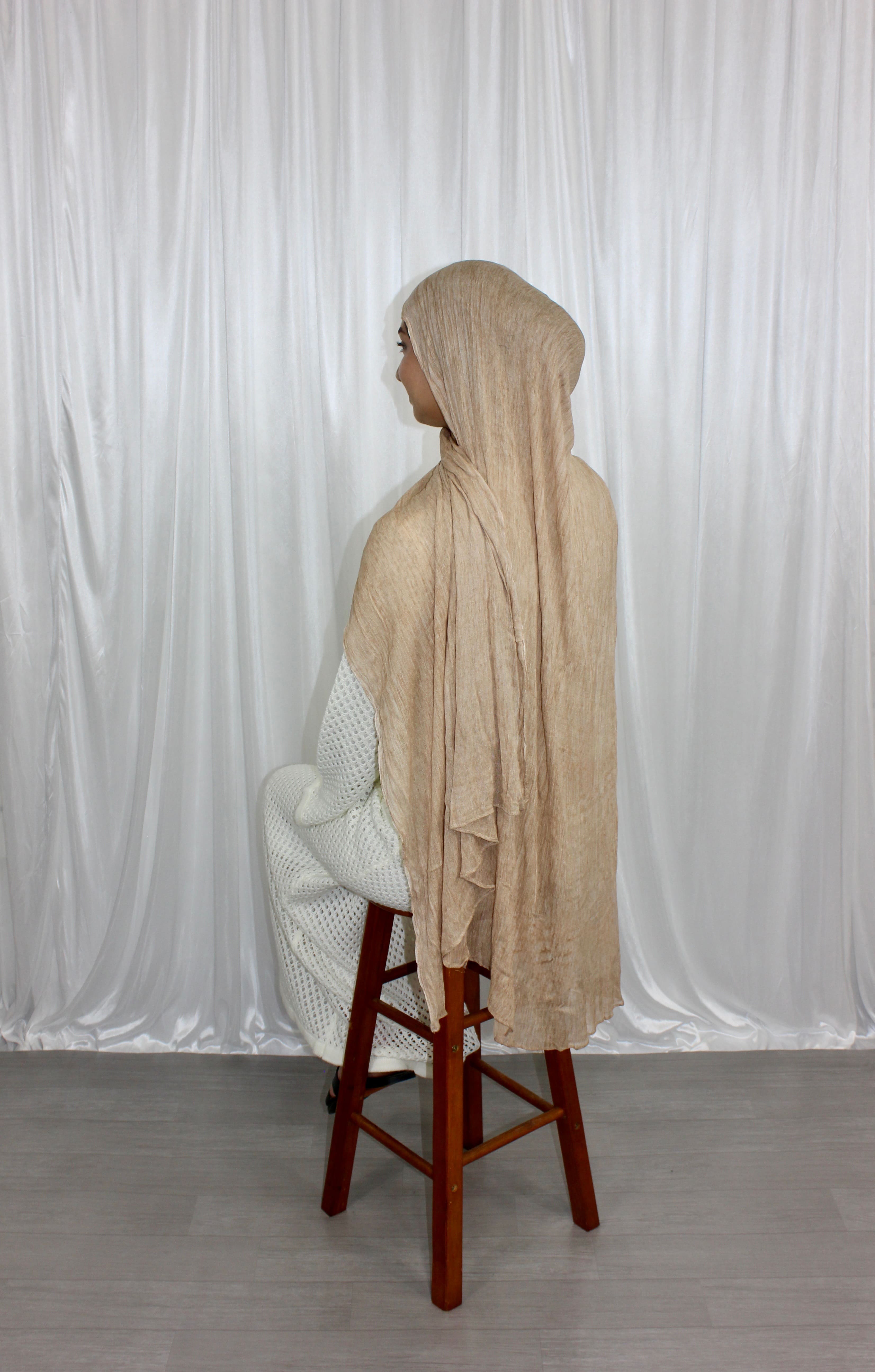 Tan Crinkle Hijab