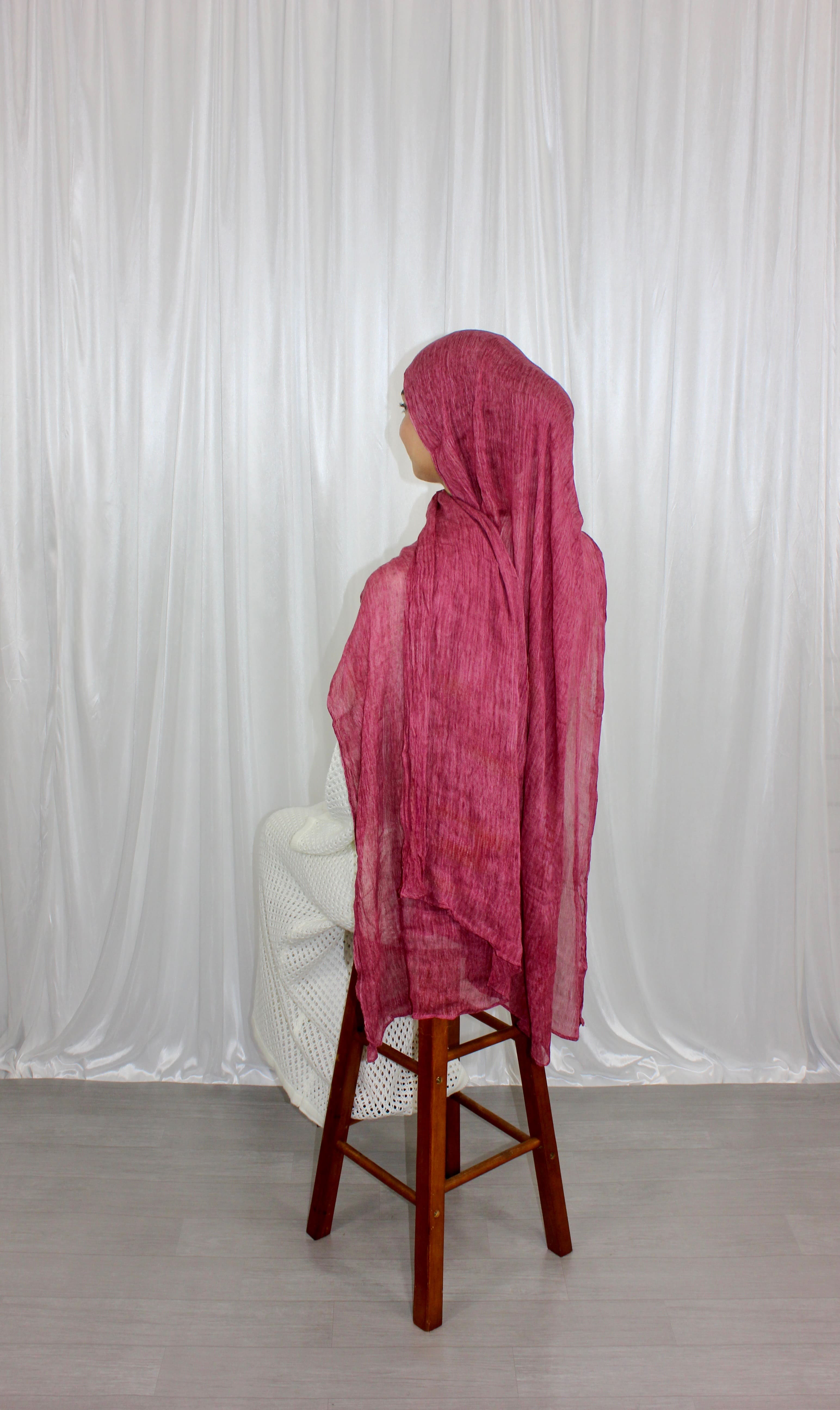 Bright Pink Crinkle Hijab