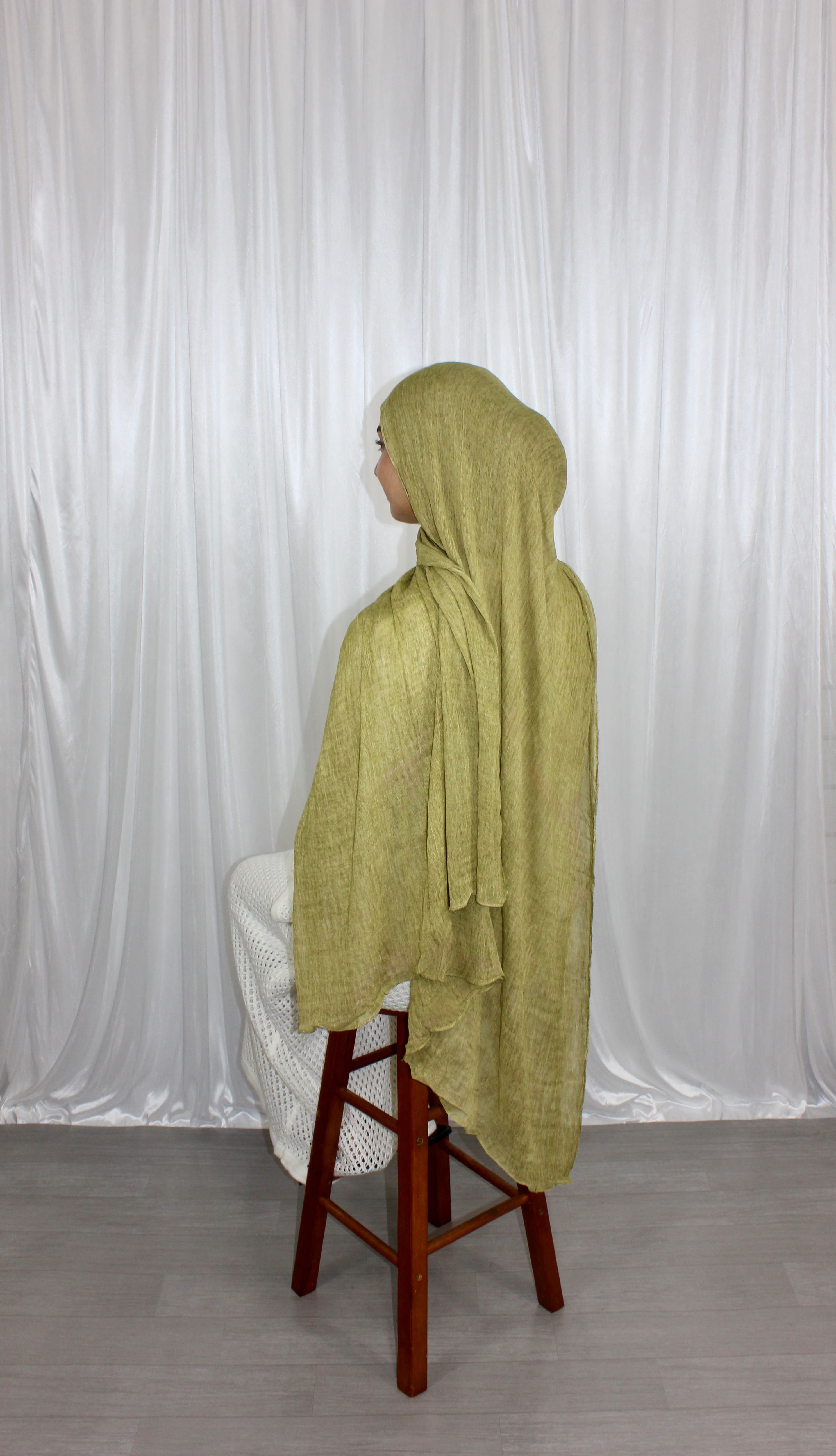 Light Green Crinkle Hijab