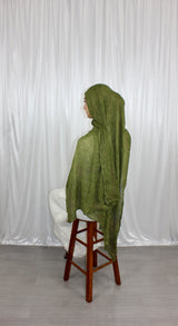 Dark Green Crinkle Hijab