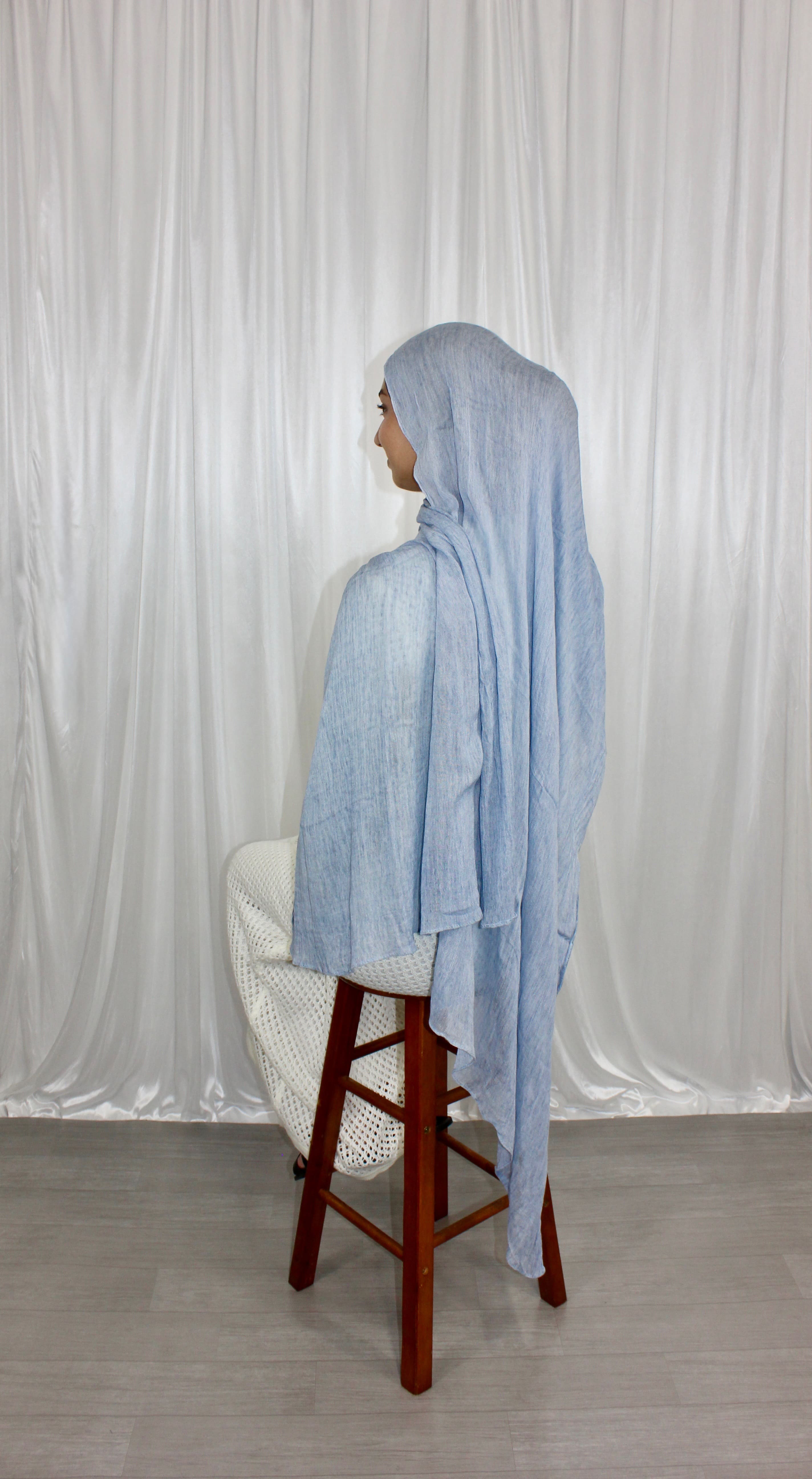Light Blue Crinkle Hijab