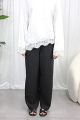 White Lace Trim Blouse