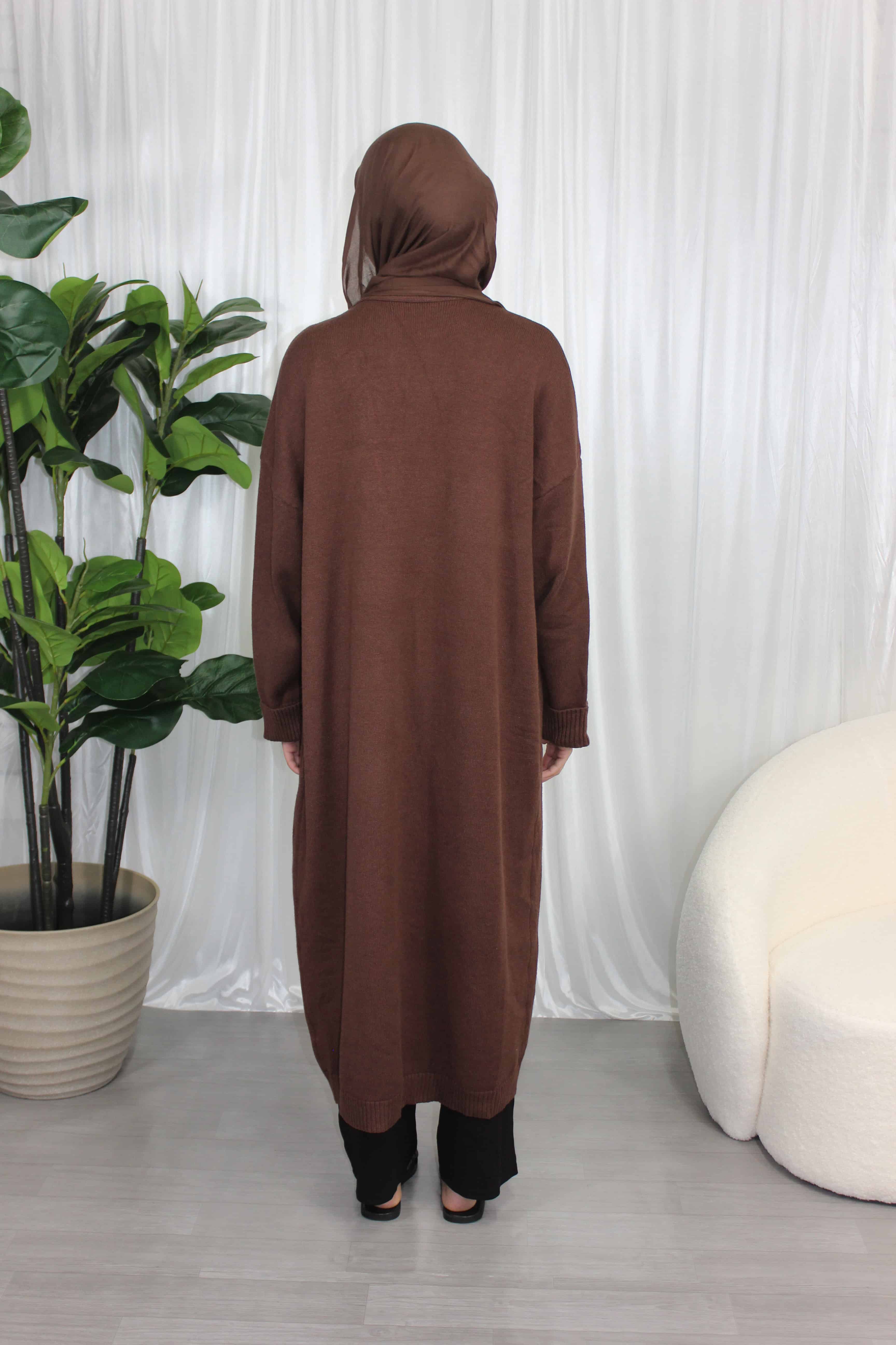 Knit Cardigan Chocolate Brown
