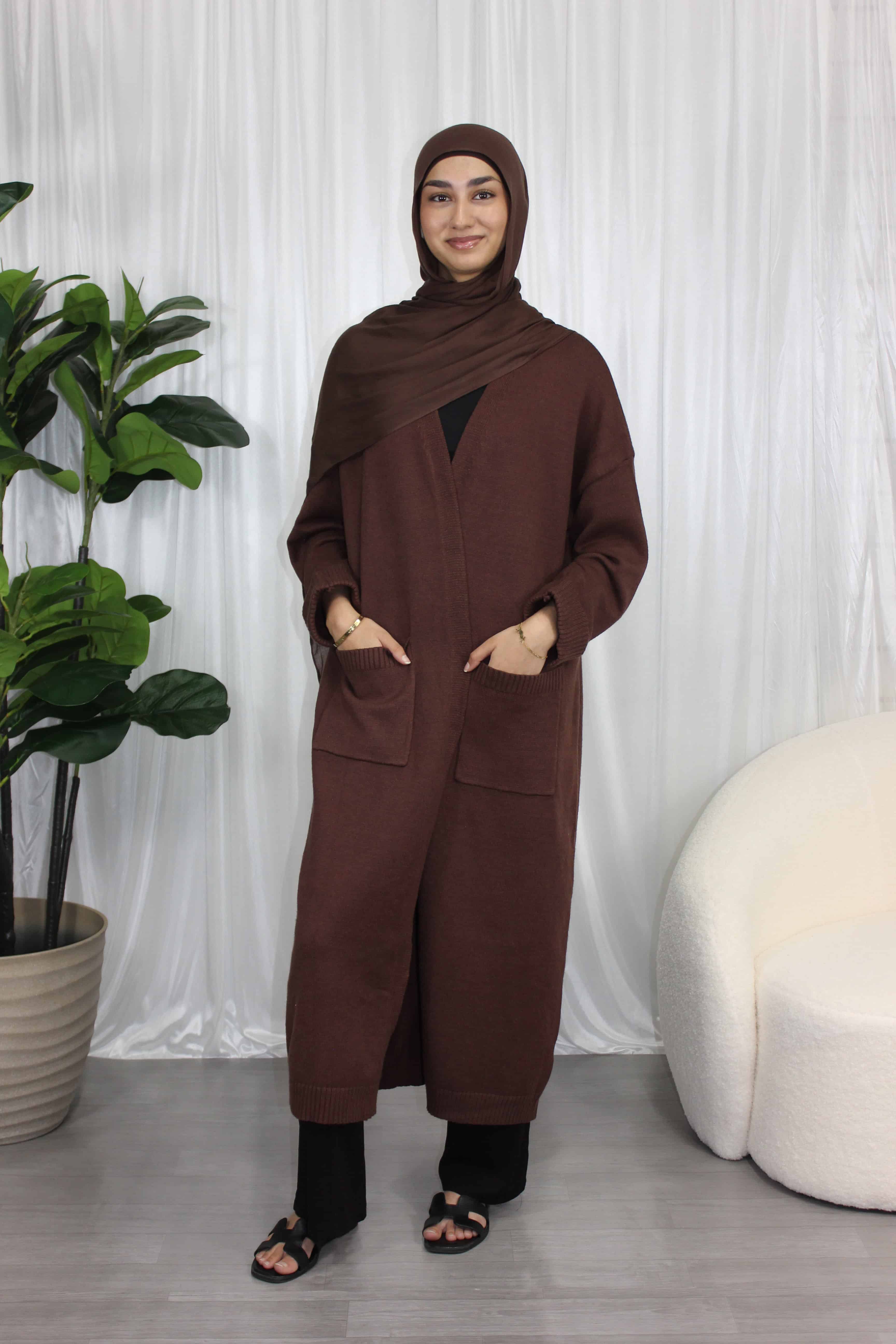Knit Cardigan Chocolate Brown