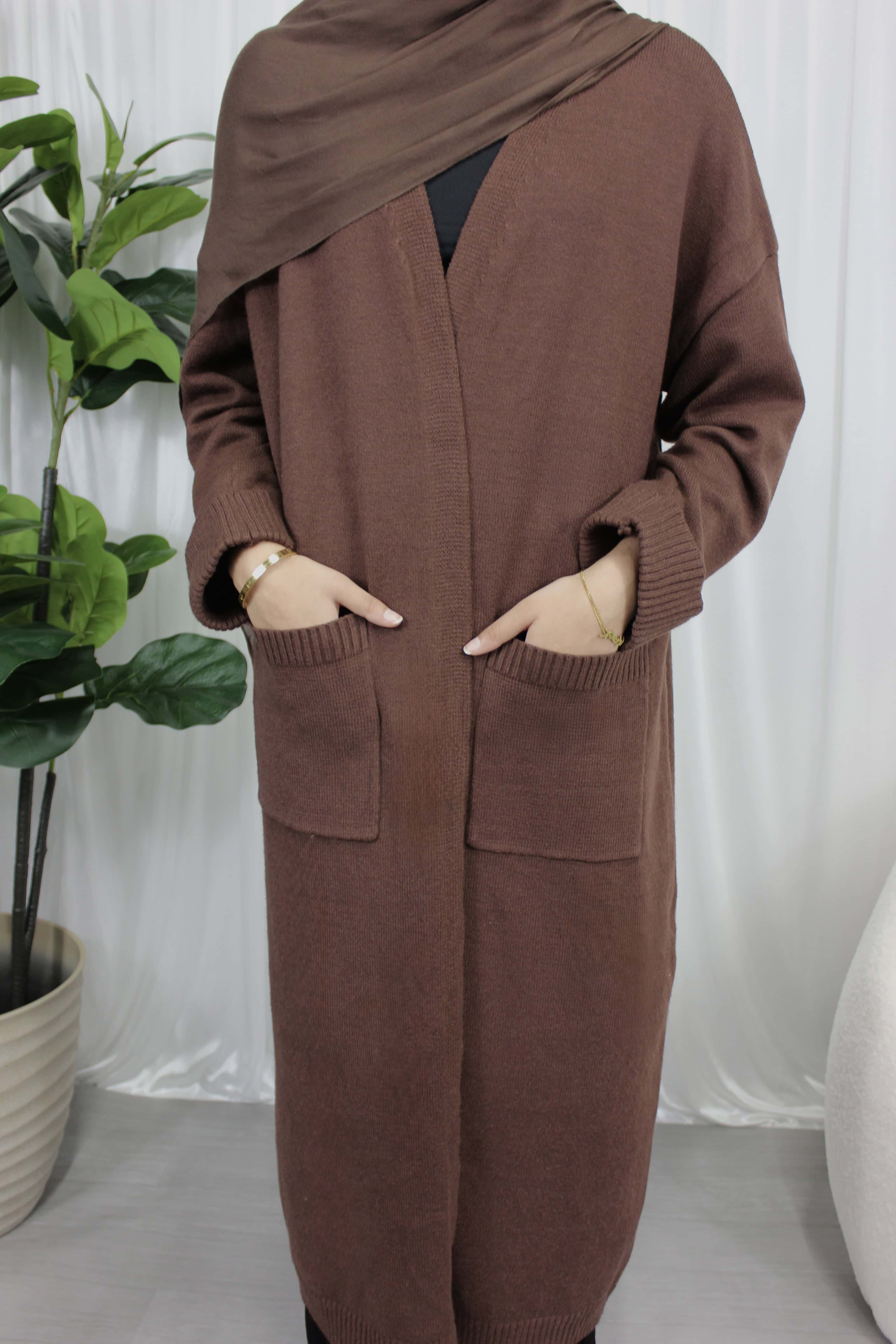 Knit Cardigan Chocolate Brown