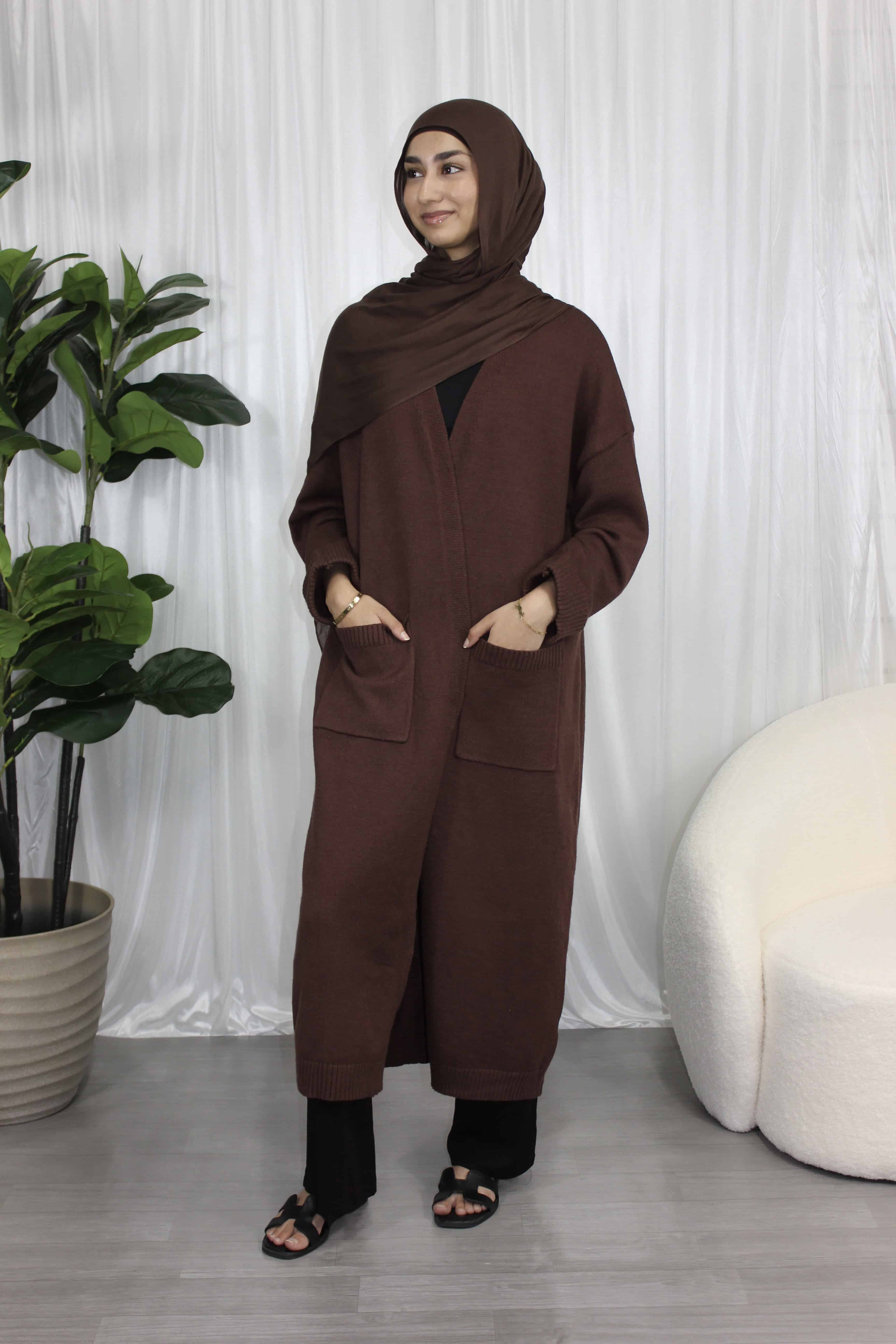 Knit Cardigan Chocolate Brown