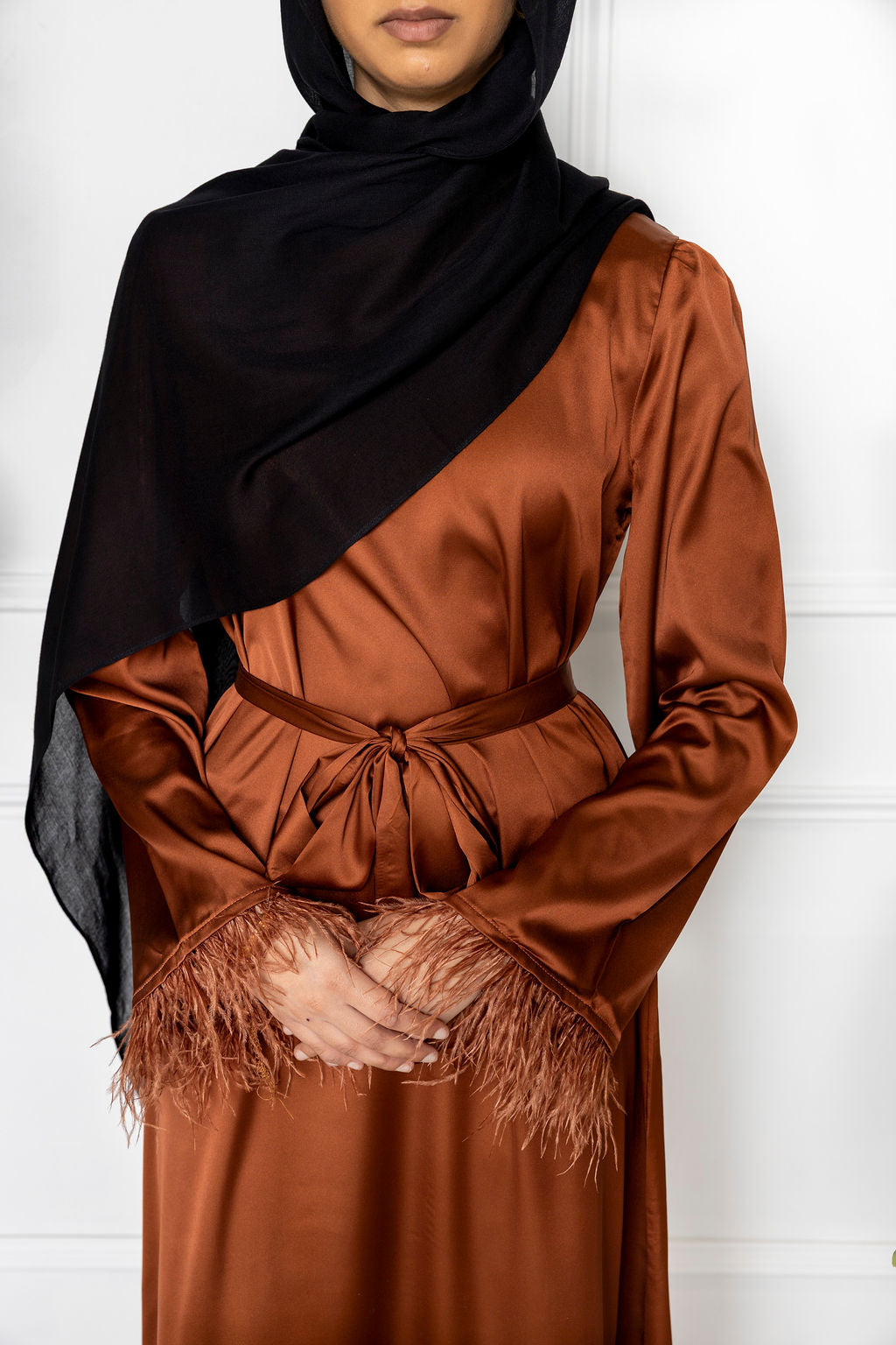 Maryam Satin Dress - Brown