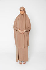 3-Piece Jilbab Prayer Set - Brown