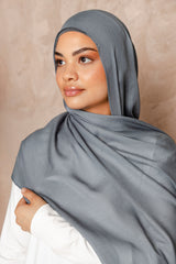 Slate Grey – Modal Hijab Set with Matching Under Cap