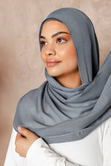 Slate Grey – Modal Hijab Set with Matching Under Cap