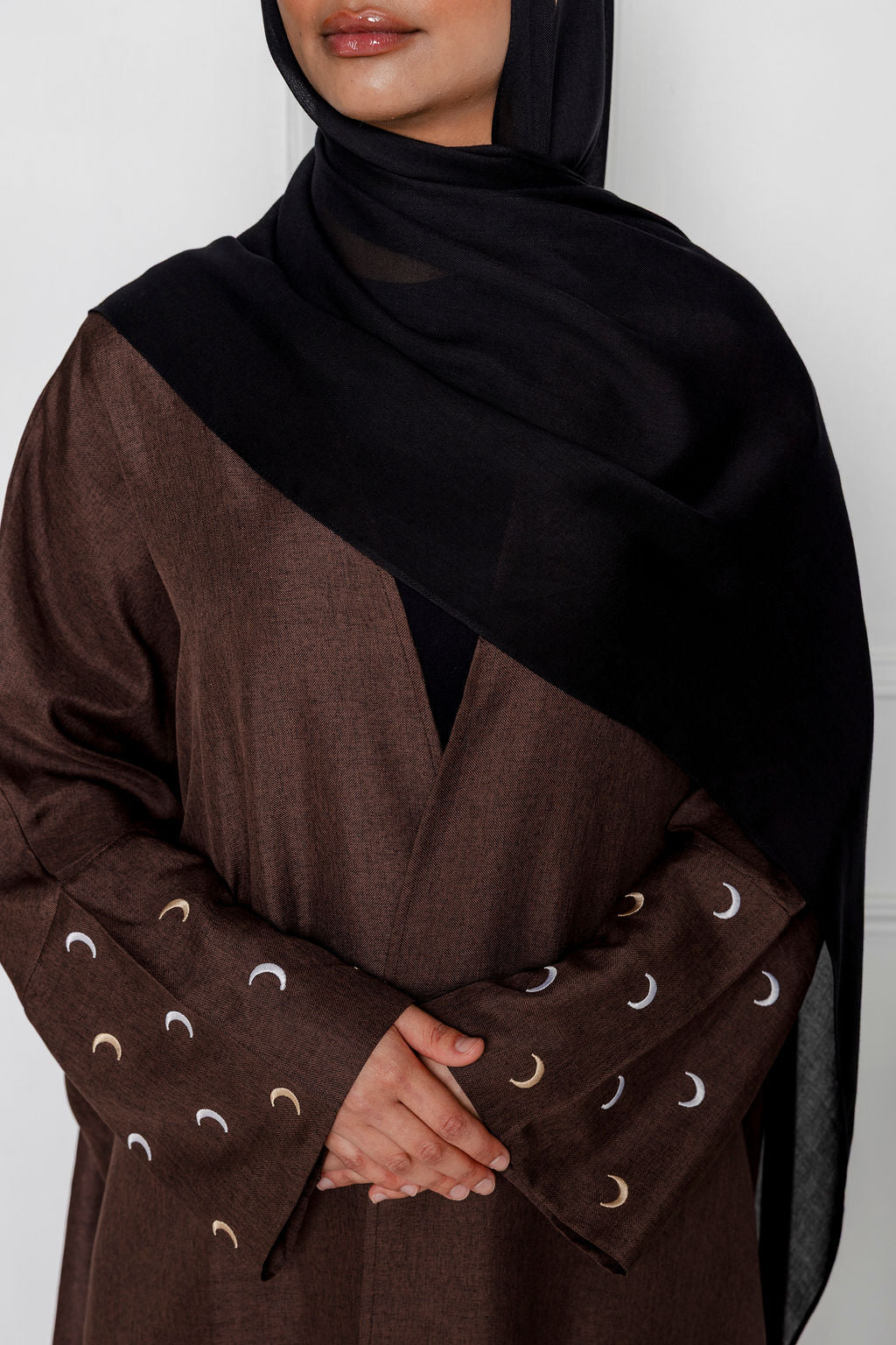 Cresent Abaya - Brown