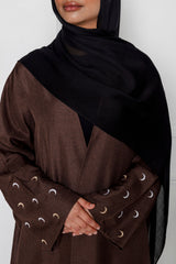 Cresent Abaya - Brown