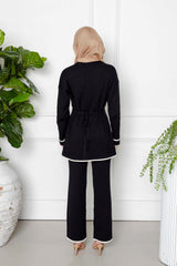 Sana Ribbed Knit Two Piece Set - Black