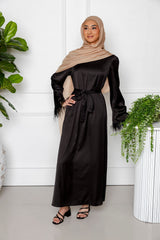 Maryam Satin Dress - Black