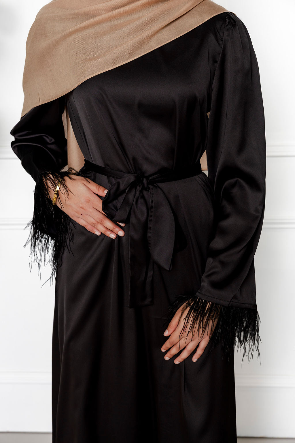 Maryam Satin Dress - Black