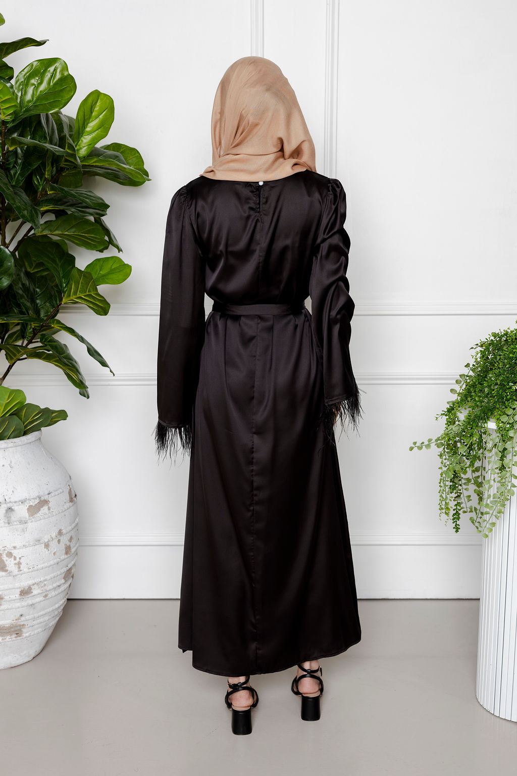 Maryam Satin Dress - Black