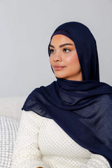 Navy – Modal Hijab Set with Matching Under Cap