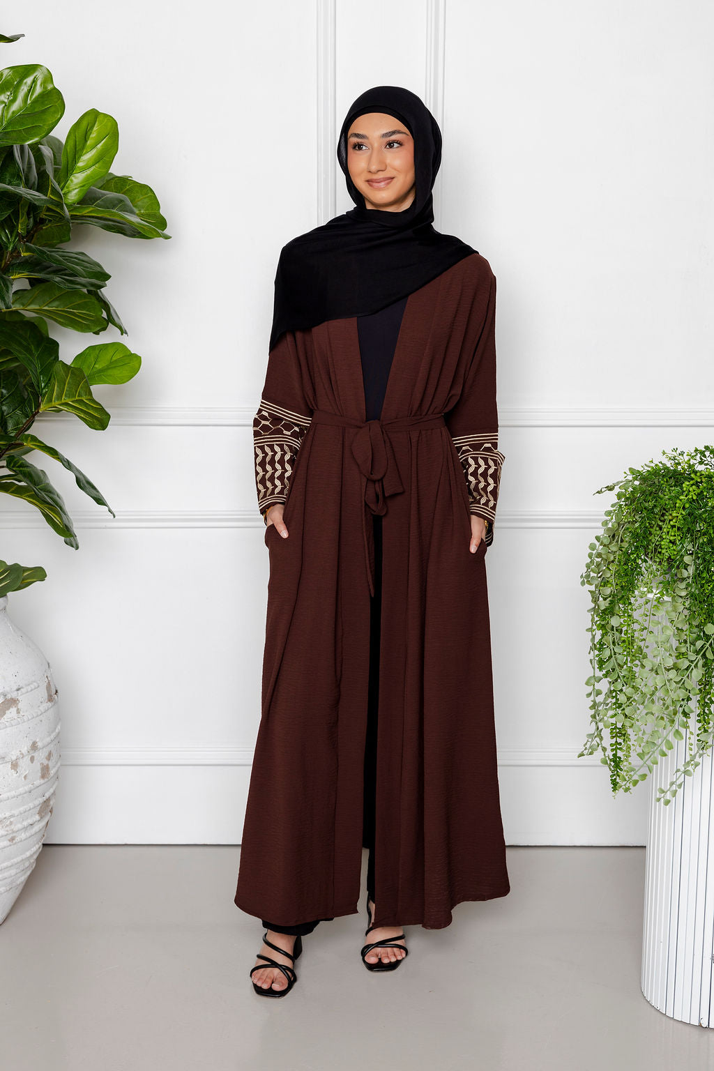 keffiyeh Abaya - Brown