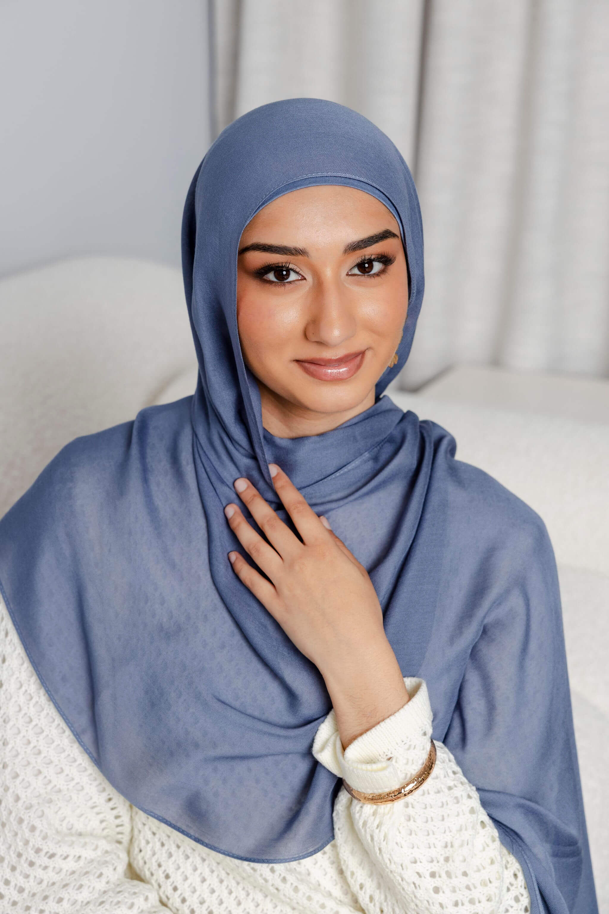 Smokey Blue - Modal Hijab Set with Matching Under Cap